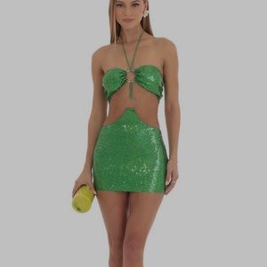 Lucy in the sky green sequin dress